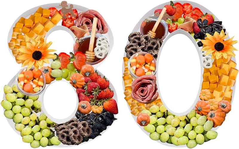 WENPACK 12" Fillable Cardboard Number Shaped Gift Grazing Charcuterie Board Paper Container (80) - Image 1